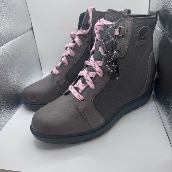 NWT Sorel Evie II wedge boots, gray/pink size 9 - Picture 4 of 12